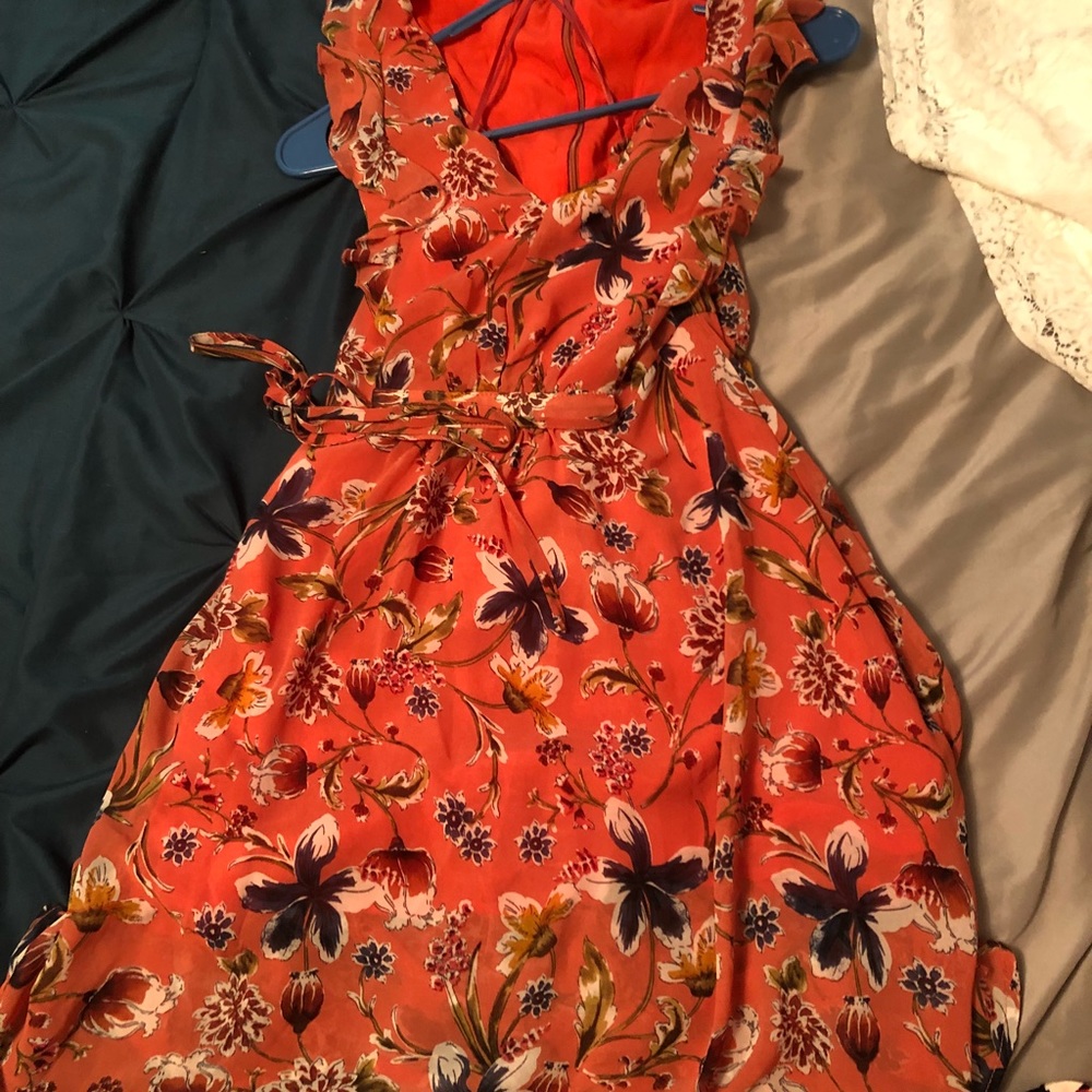Coral floral boutique dress